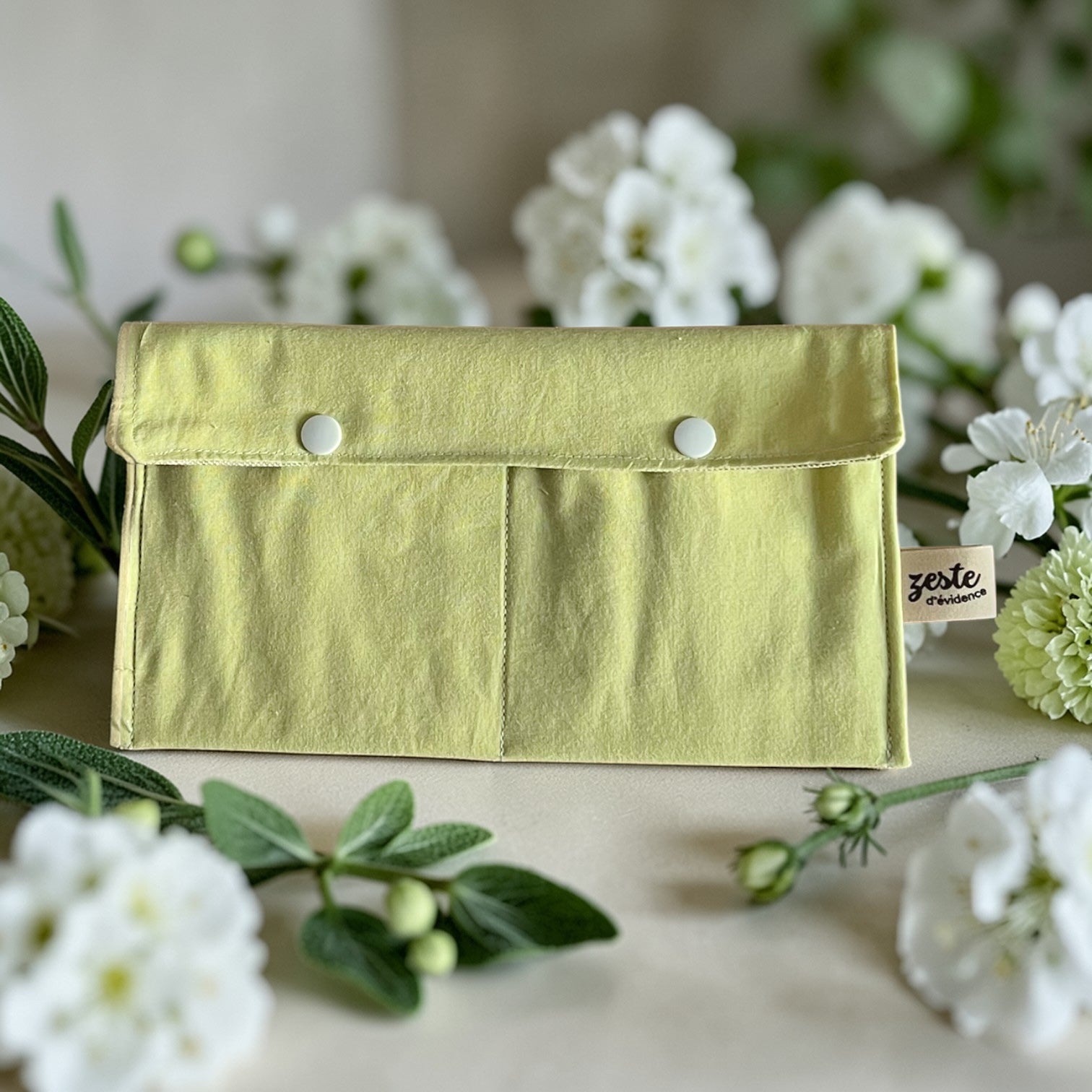 Pochette à cosmétiques solides double compartiment