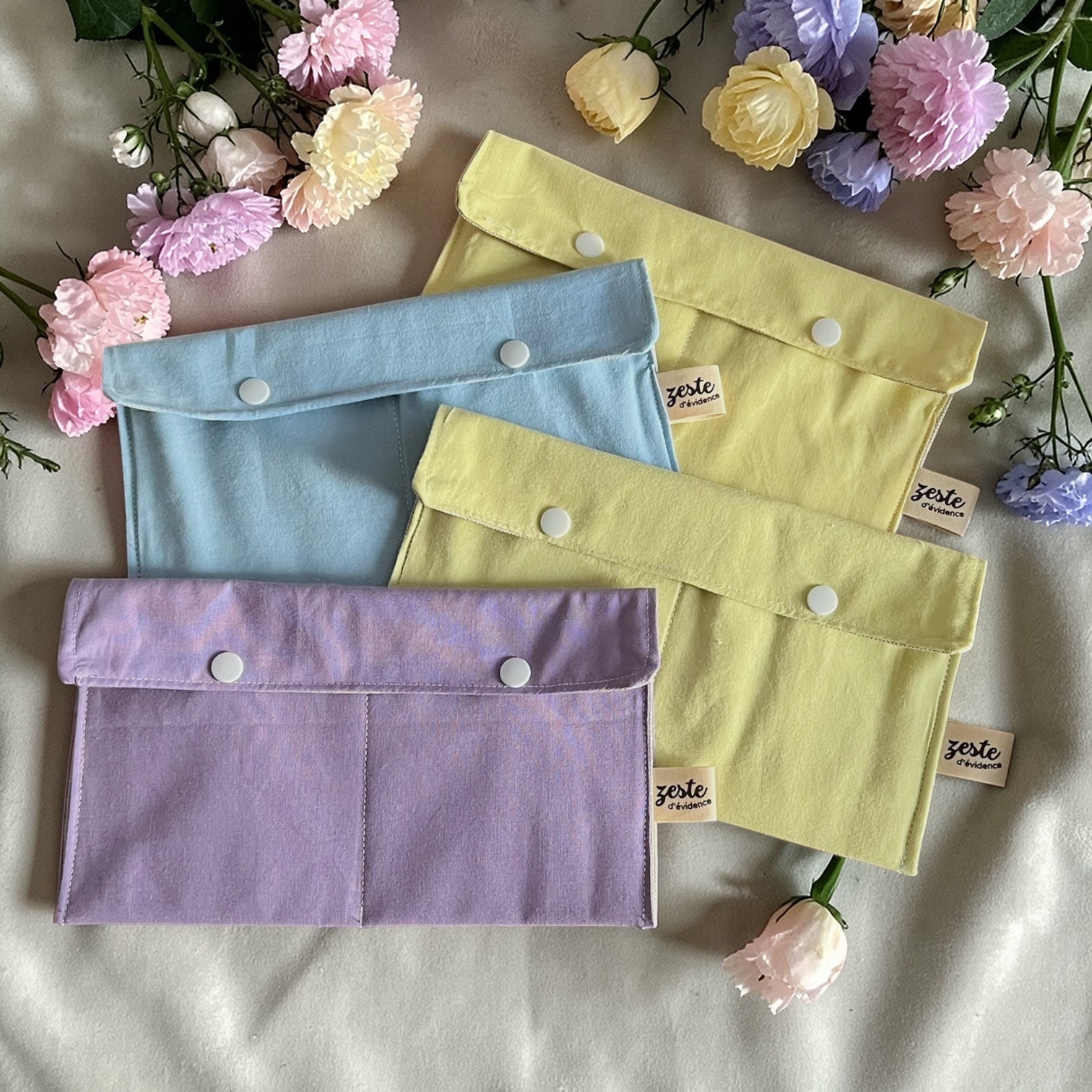 Pochette à cosmétiques solides double compartiment