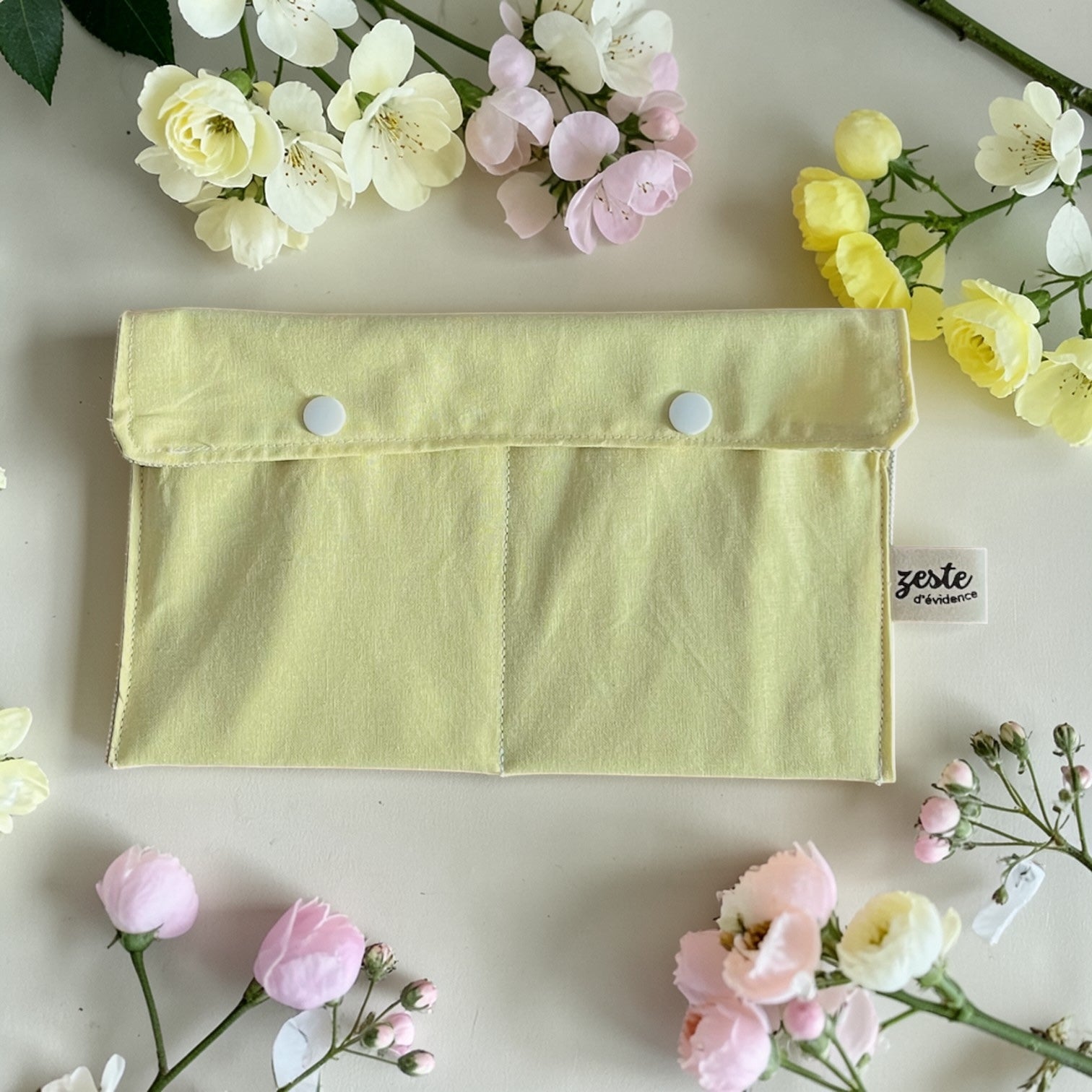 Pochette à cosmétiques solides double compartiment