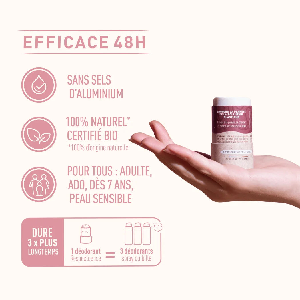 Déodorant stick solide naturel 48H Respectueuse