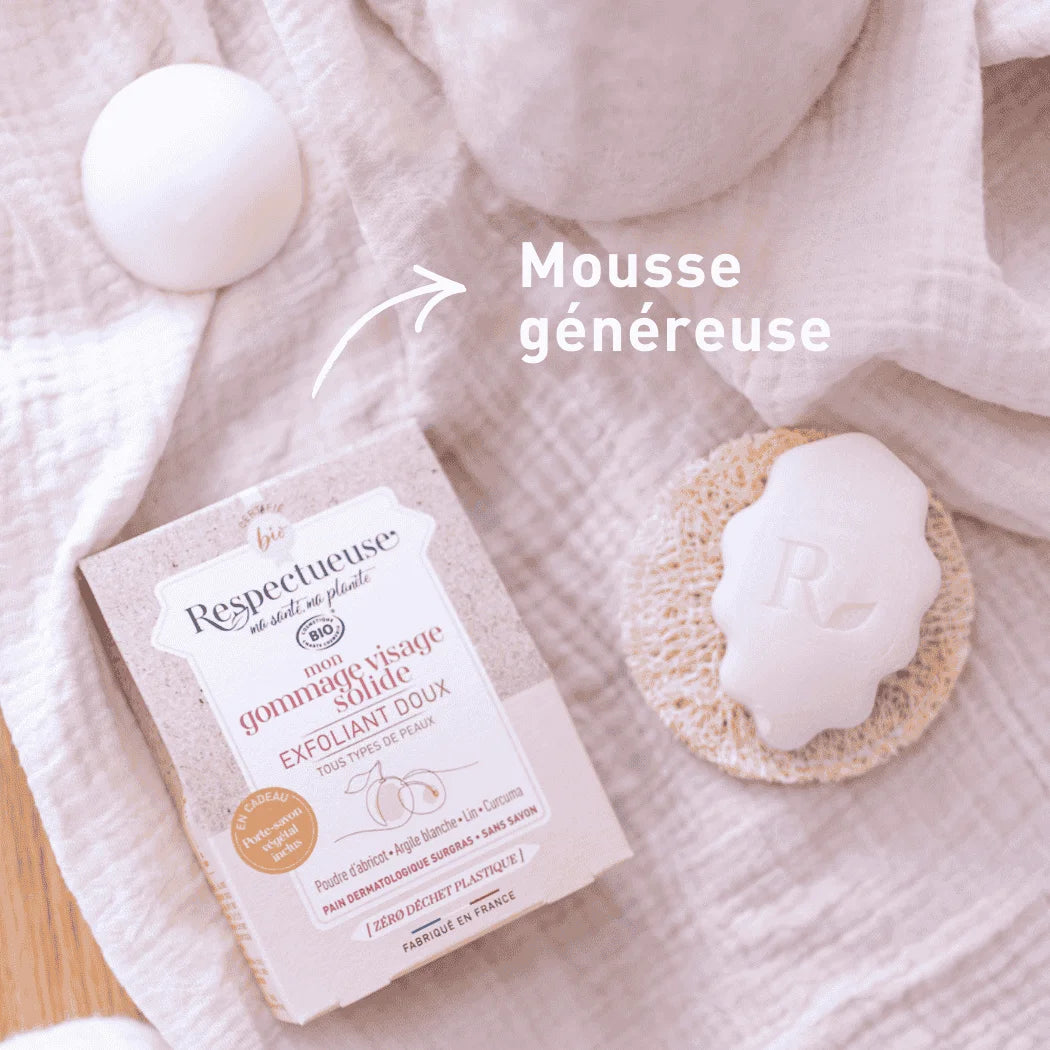 Gommage visage solide exfoliant doux - Respectueuse