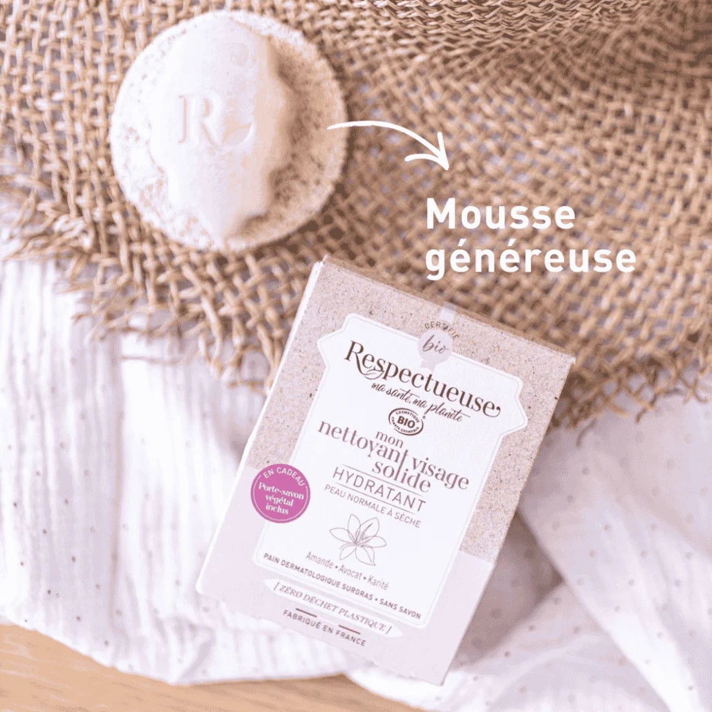 Nettoyant visage solide hydratant - Respectueuse