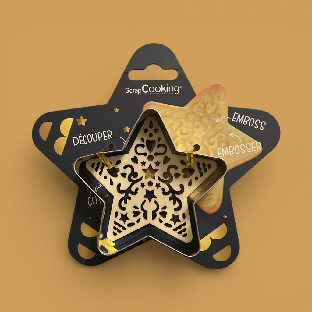 Emporte - pièce à biscuit 2 - en - 1 embosseur Etoile - Scrapcooking - Zeste d'Évidence