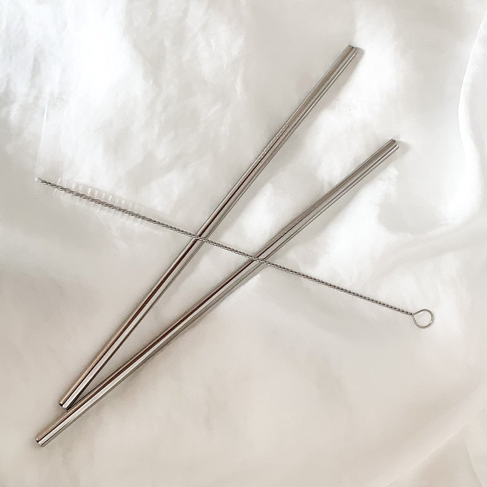 Lot de 2 pailles en inox droites - Zeste d'Évidence