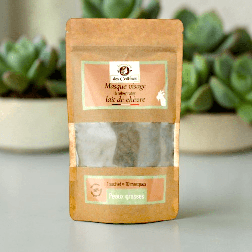Masque visage en poudre au lait de chèvre à réhydrater - Zeste d'Évidence
