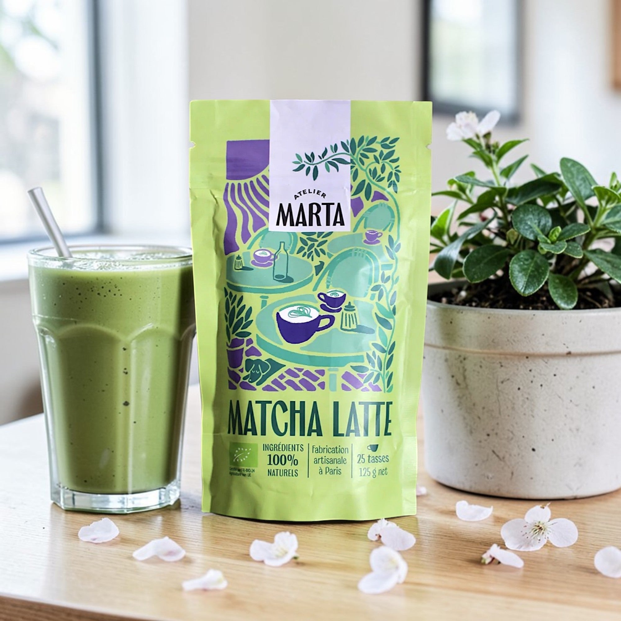 Matcha Latte Bio - Atelier Marta - Zeste d'Évidence