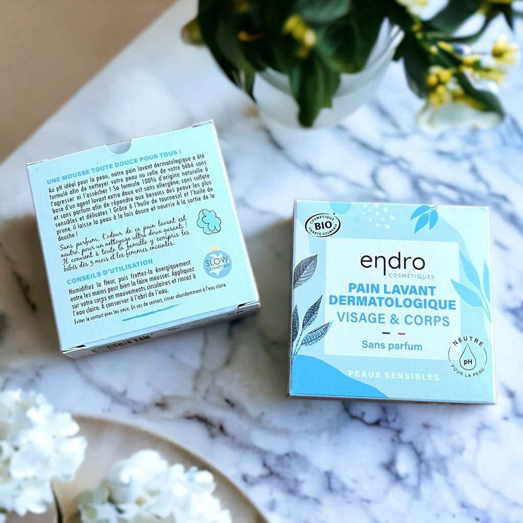 Pain lavant dermatologique PH neutre Endro - Zeste d'Évidence