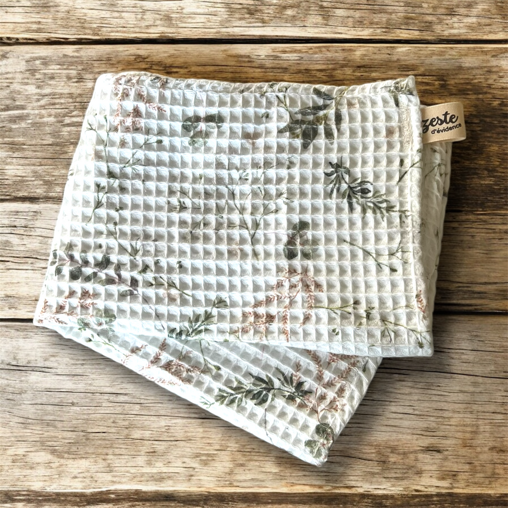Torchon Essuie-Mains Coton Naturel en Nid d’Abeille