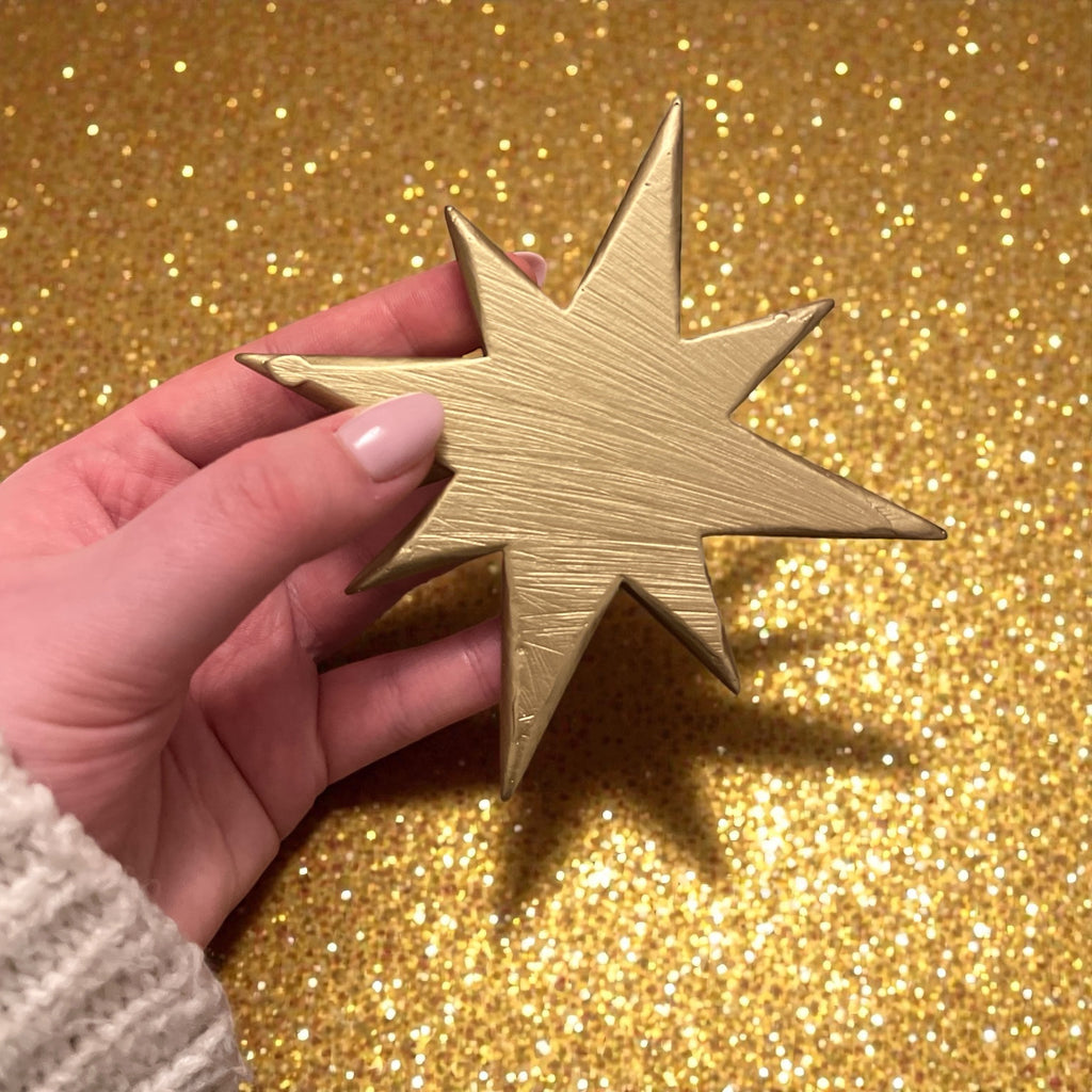 Bougeoir astral doré pour bougie chauffe plat