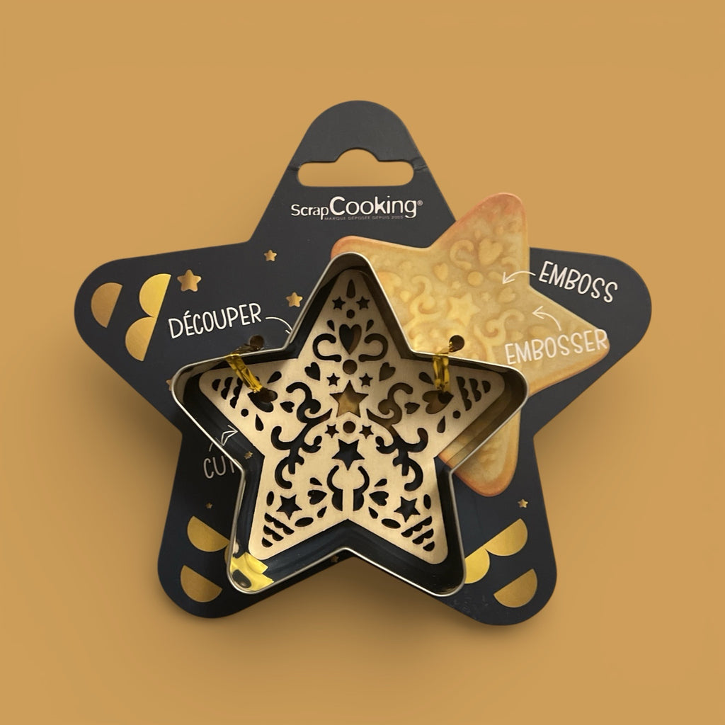 Emporte-pièce à biscuit 2-en-1 embosseur Etoile - Scrapcooking
