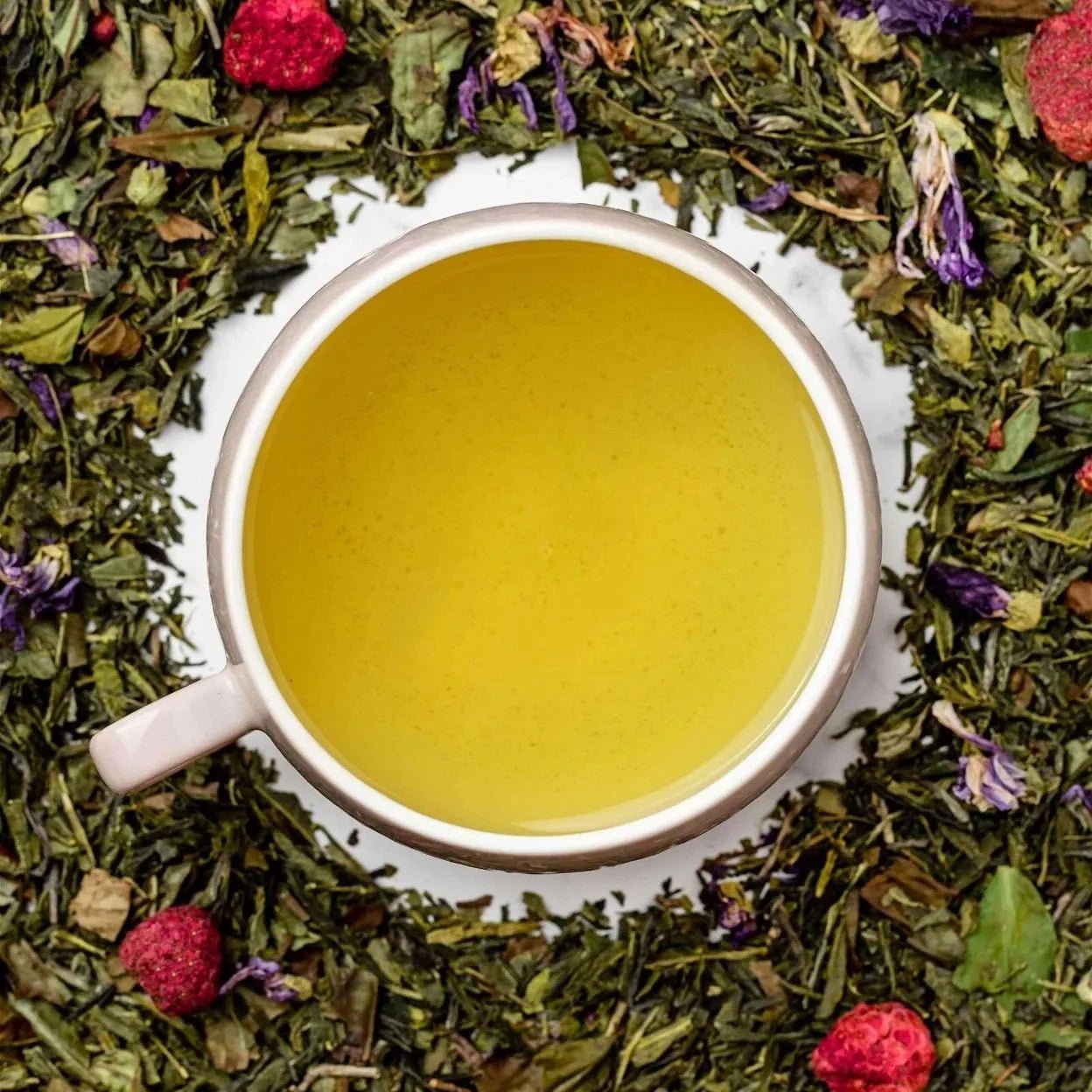 Thé Vert Bio Violette Framboise - 100g - Tea Heritage - Zeste d'Évidence